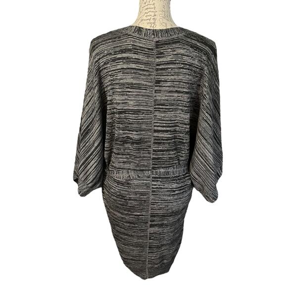 Ana Gray V Neck Belted Sweater Dress Size Large - Picture 2 of 6